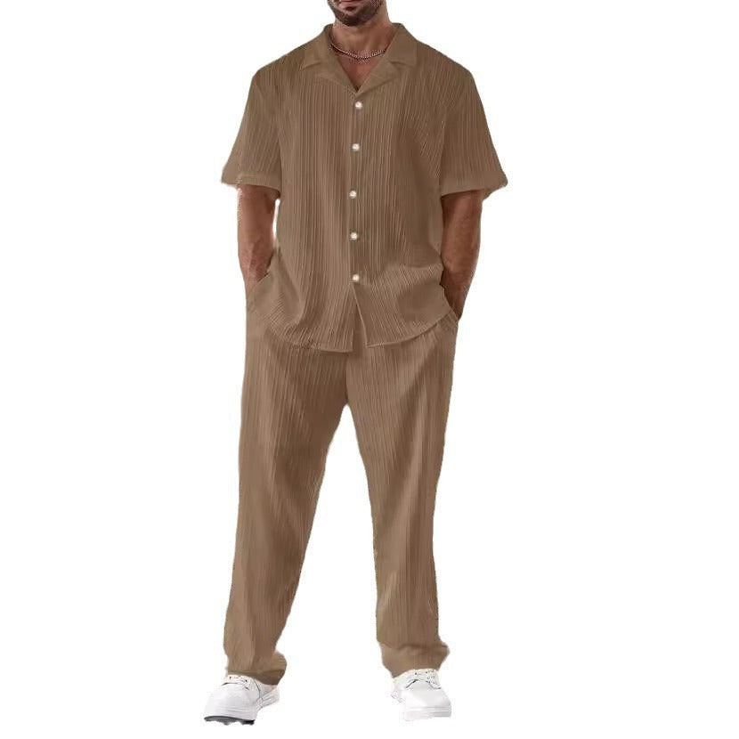 Philip – Men's Casual Suit with Short Sleeve Shirt