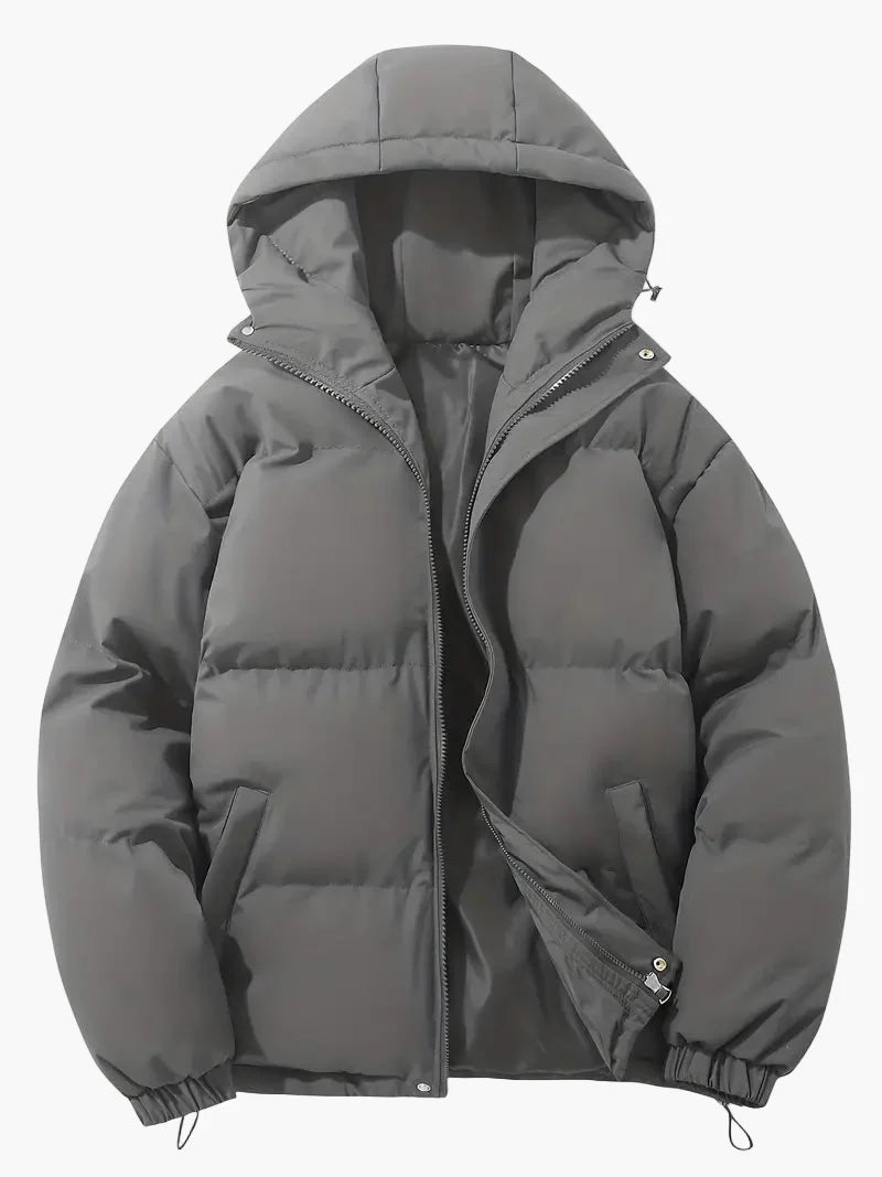 Men's Classic Winter Puffer Jacket Hooded Warm Outdoor Coat