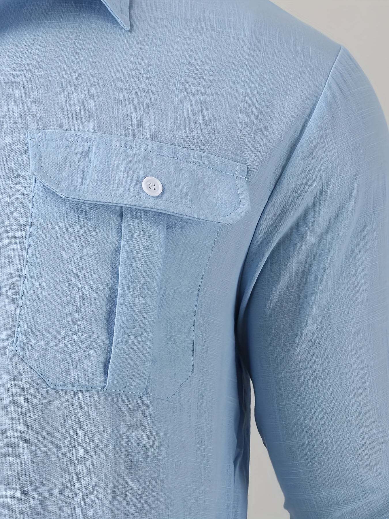 Joel – Men's Casual Long-Sleeve Shirt with Pocket Lapels