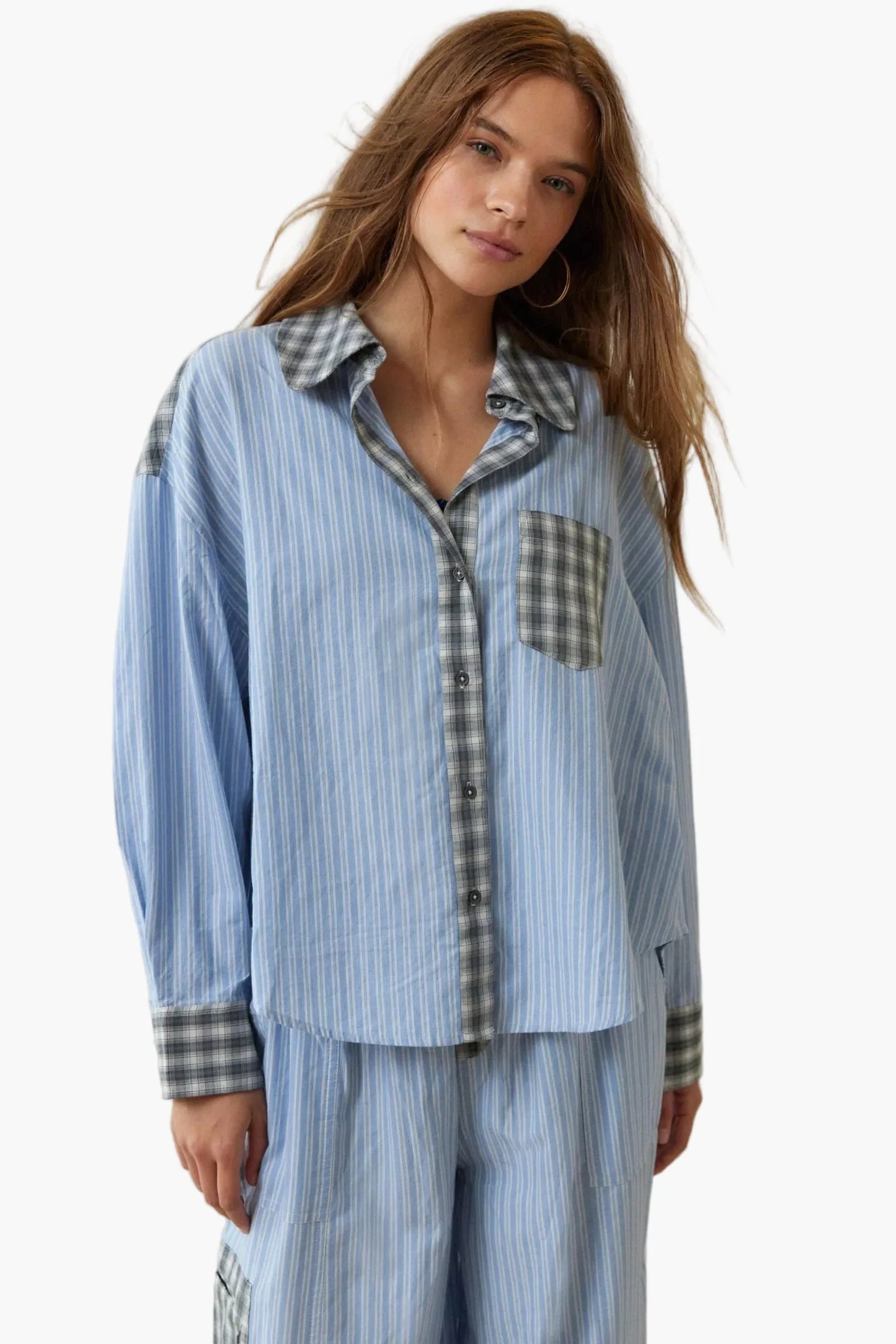 Women's Relaxed Fit Pajama Set – Classic Striped Lounge Sleepwear