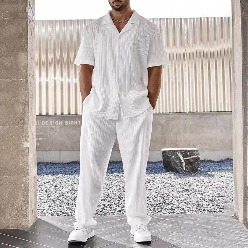 Philip – Men's Casual Suit with Short Sleeve Shirt