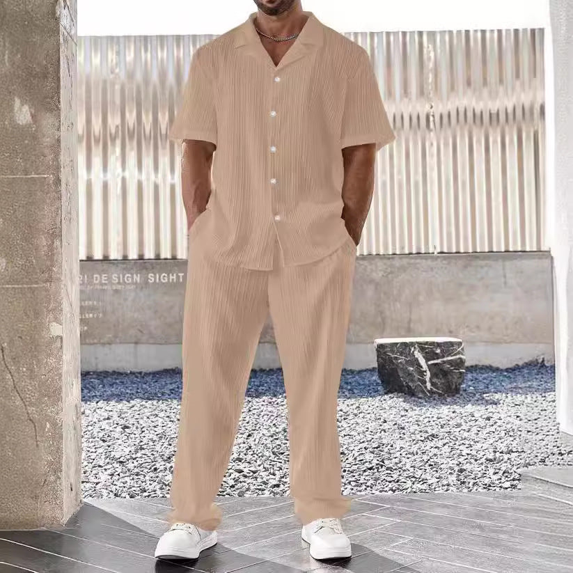 Philip – Men's Casual Suit with Short Sleeve Shirt