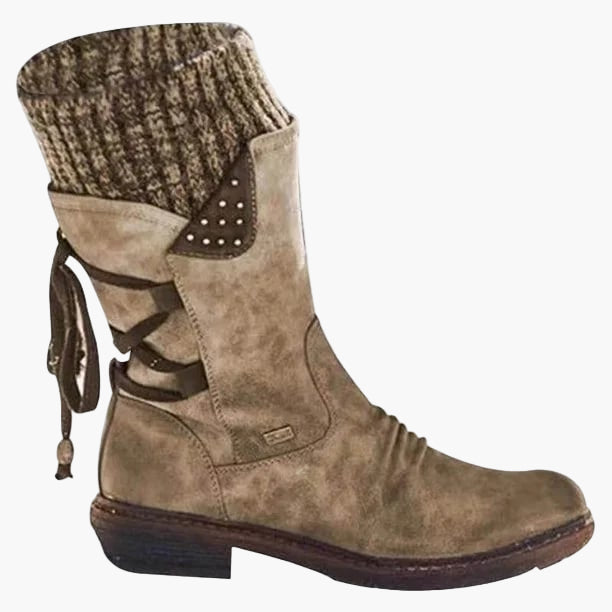 Women's Winter Mid-Calf Vintage Boots for Outdoor Comfort and Style