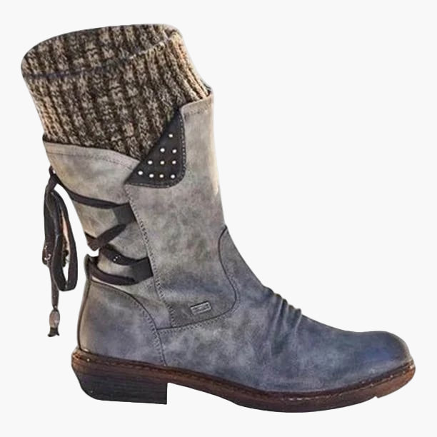 Women's Winter Mid-Calf Vintage Boots for Outdoor Comfort and Style