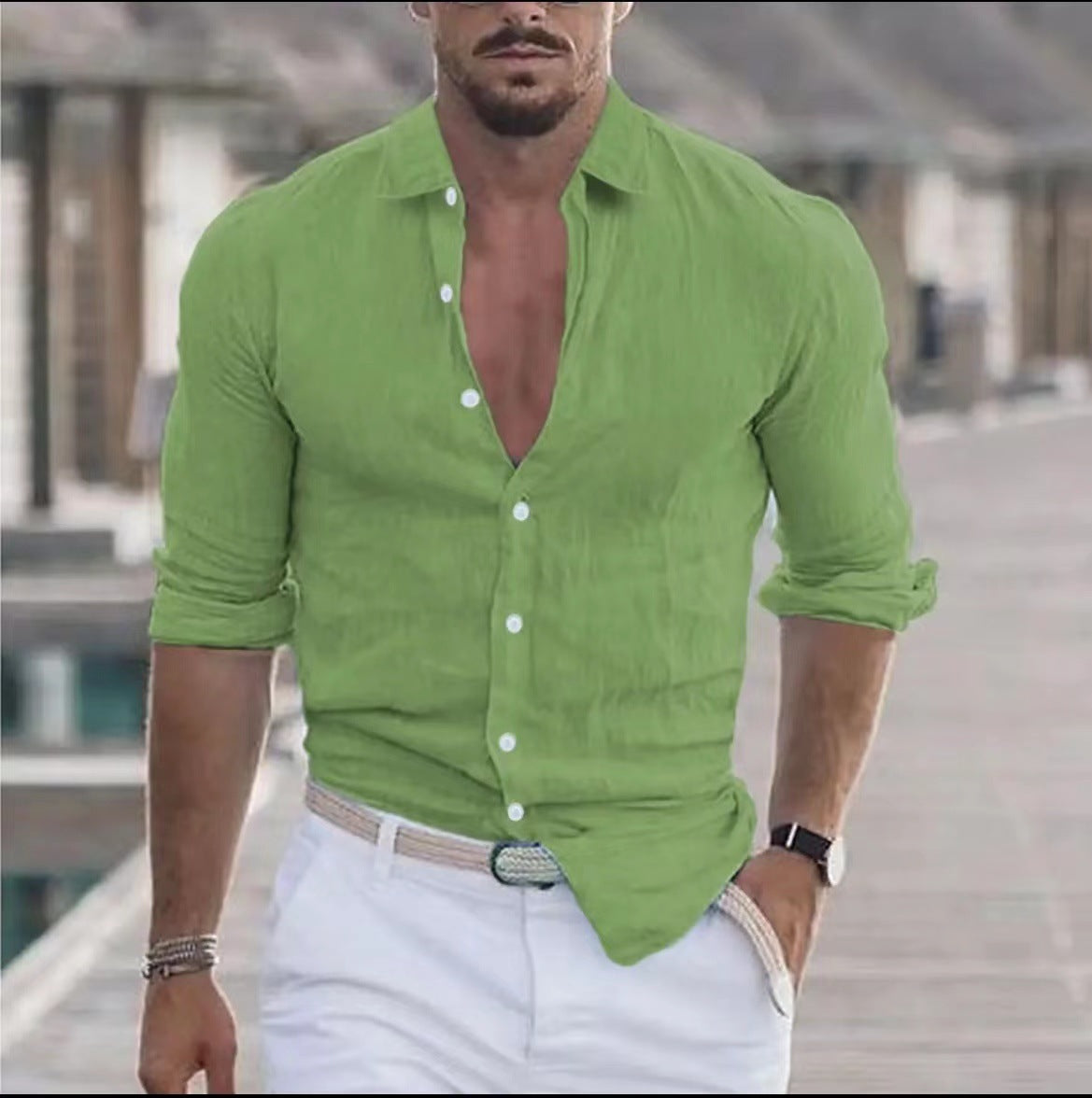 Alfred – Men's Linen Button-Up Beach Shirt