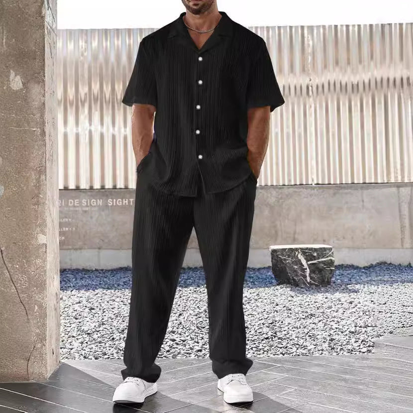 Philip – Men's Casual Suit with Short Sleeve Shirt
