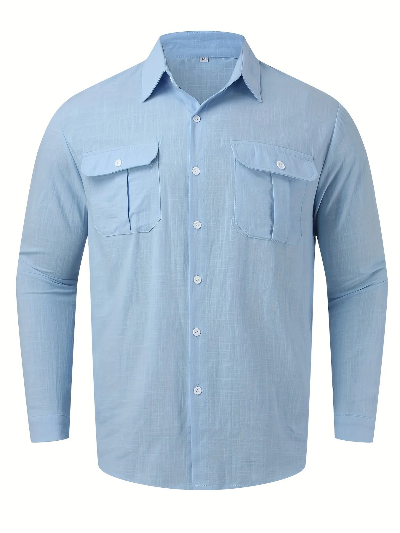 Joel – Men's Casual Long-Sleeve Shirt with Pocket Lapels