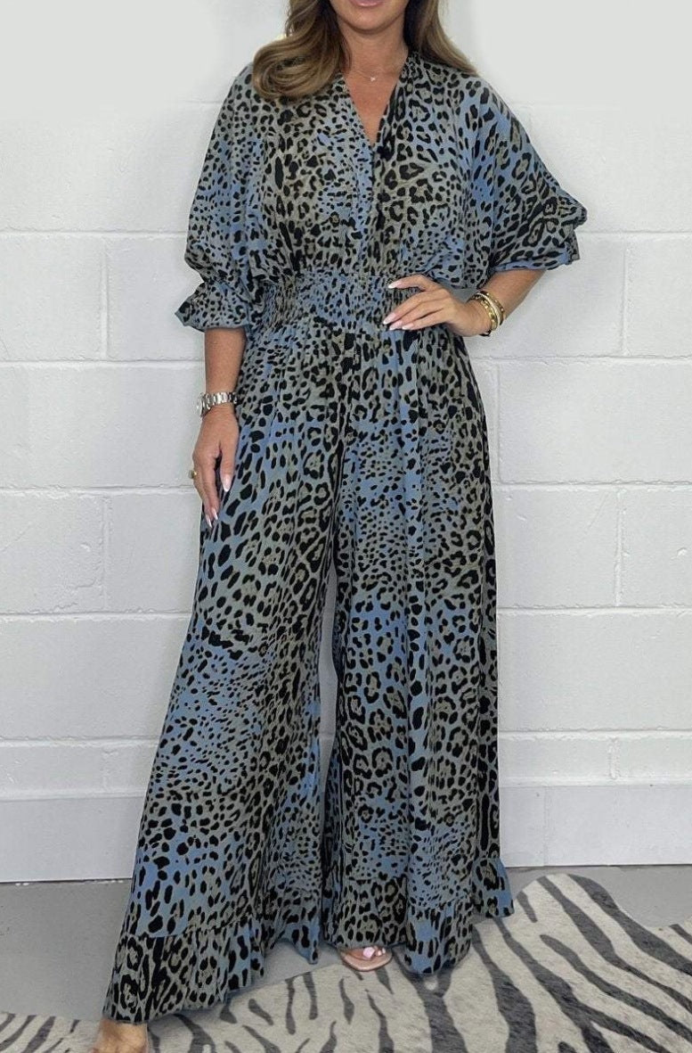 Catherine – Women's Casual Leopard Print Jumpsuit