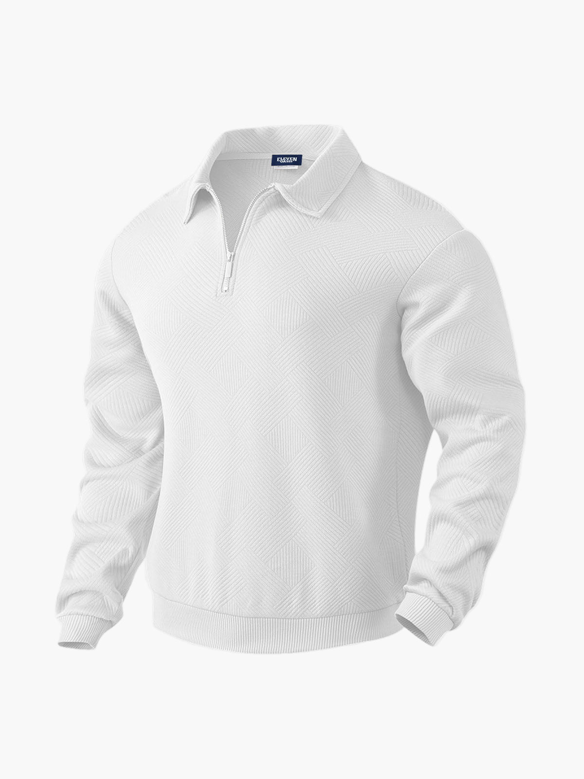 Men's Smart-Casual Half-Zip Pullover Sweater – Modern Patterned Knit for Versatile Everyday Wear
