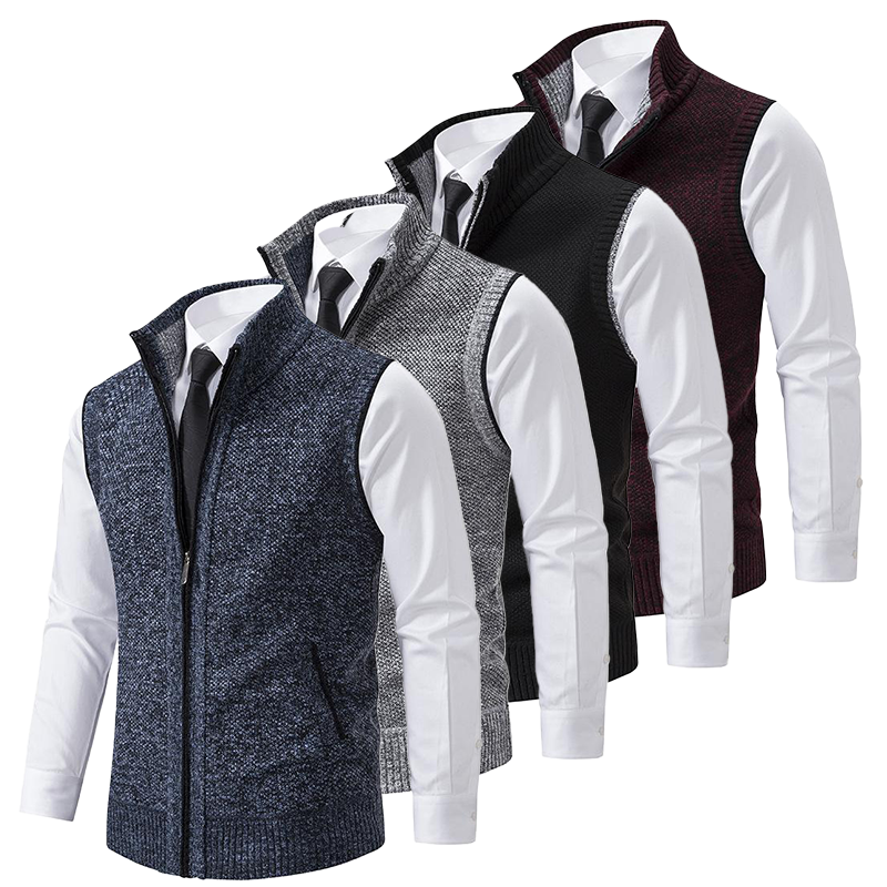 Men's Smart Casual Zip-Up Sweater Vest – Classic Business & Everyday Layer