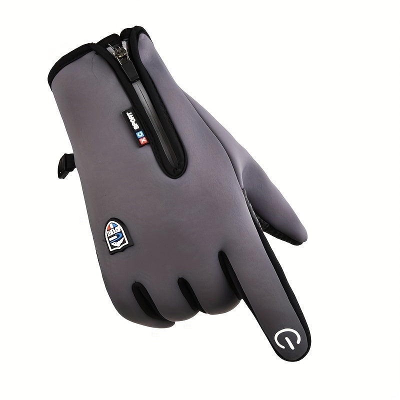 Men's and Women's Winter Outdoor Sports Gloves Windproof Waterproof Thermal Fleece Lined