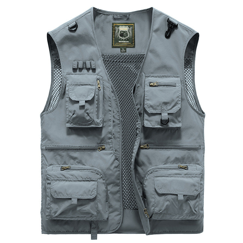 Men's Outdoor Utility Multi-Pocket Camping Vest – Lightweight Adventure Waistcoat