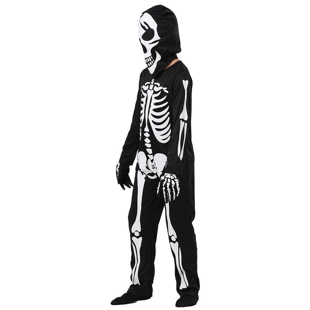 Halloween Glow-in-the-Dark Skeleton Costume for Kids – Spooky Party Bodysuit