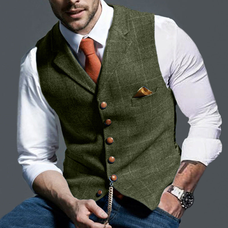 Shane – Casual Lapel Plaid Slim Fit Vest