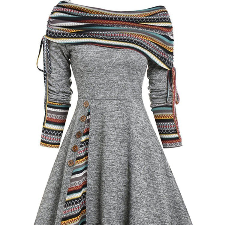 Zoe – Elegant One-Shoulder Swing Dress