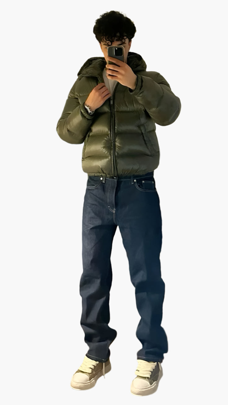 Men's Glossy Puffer Jacket – Urban Winter Street Style Outerwear