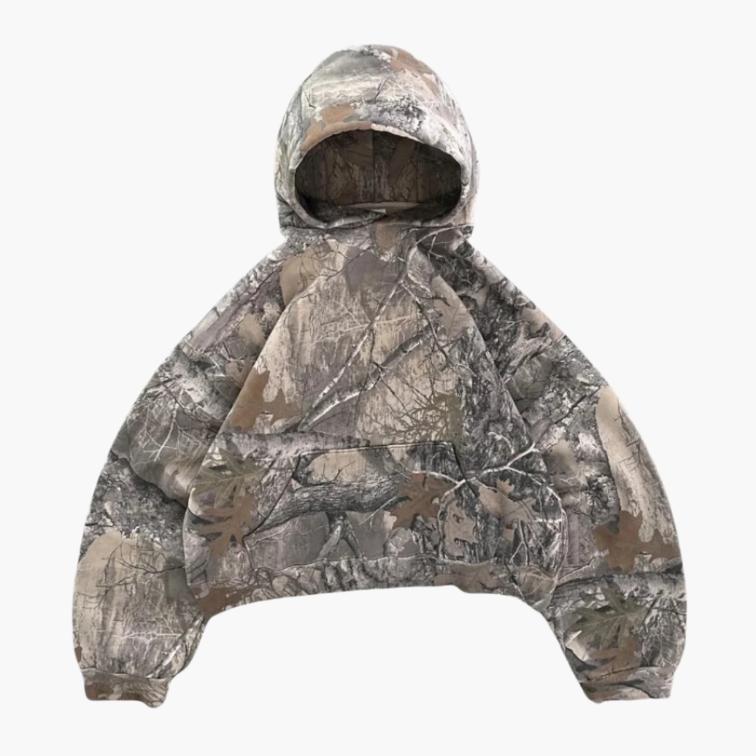 Unisex Oversized Camouflage Streetwear Hoodie for Casual and Outdoor Style