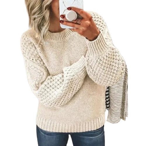 Women's Elegant Chunky Knit Sweater – Cozy Everyday Pullover for Effortless Style
