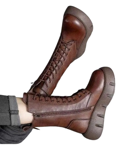 Women's Orthopedic Platform Combat Boots for Stylish Comfort and Support