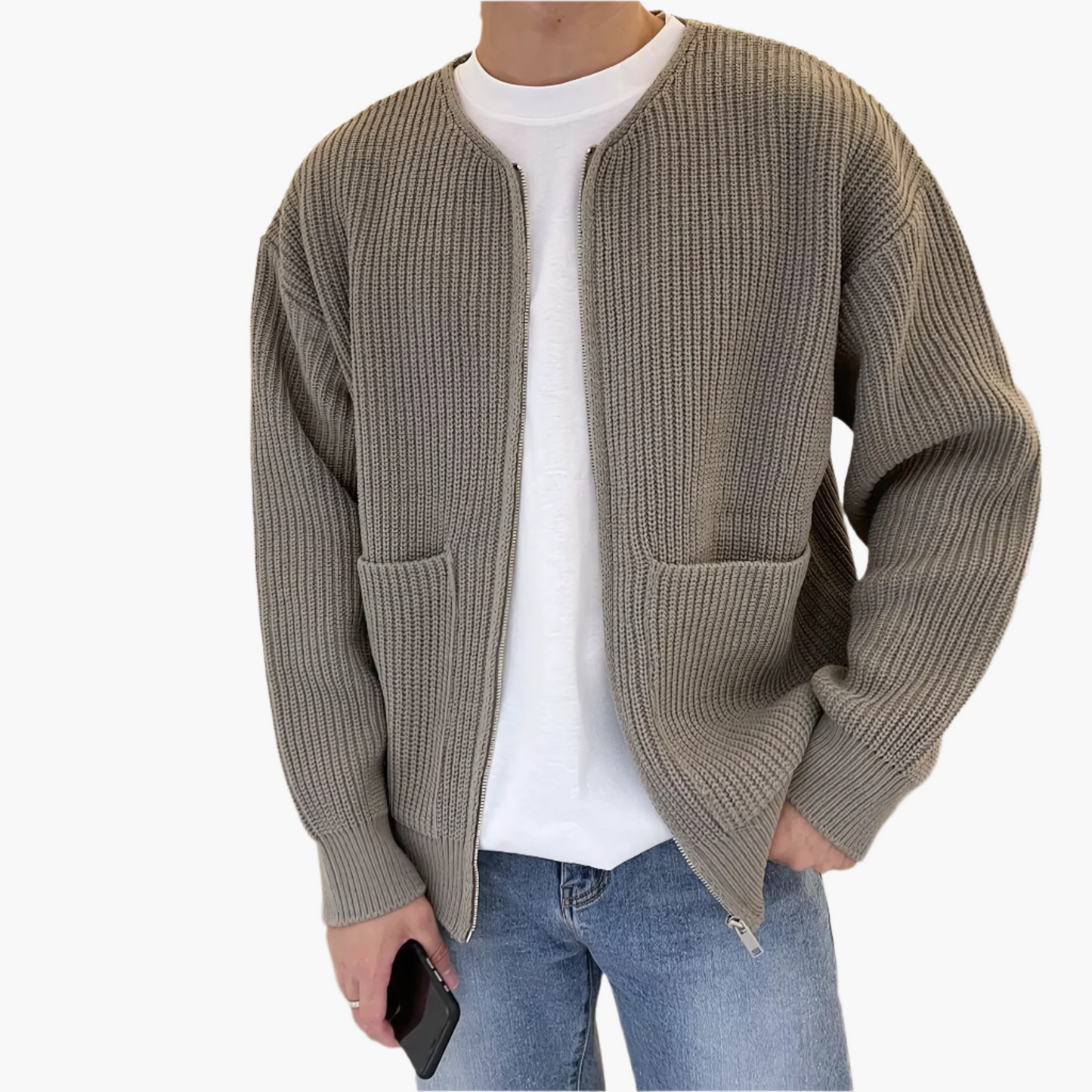 Men's Casual Zip Cardigan Sweater – Modern Everyday Knitwear