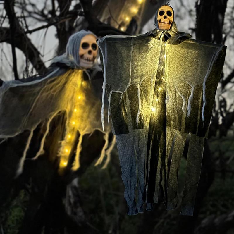 Halloween Hanging Ghost with LED Lights Decoration for Spooky Outdoor Parties