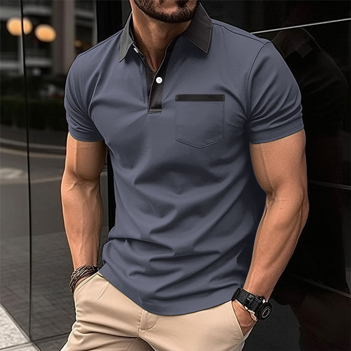 Malcolm – Slim Fit Short-Sleeved Polo Shirt for Men