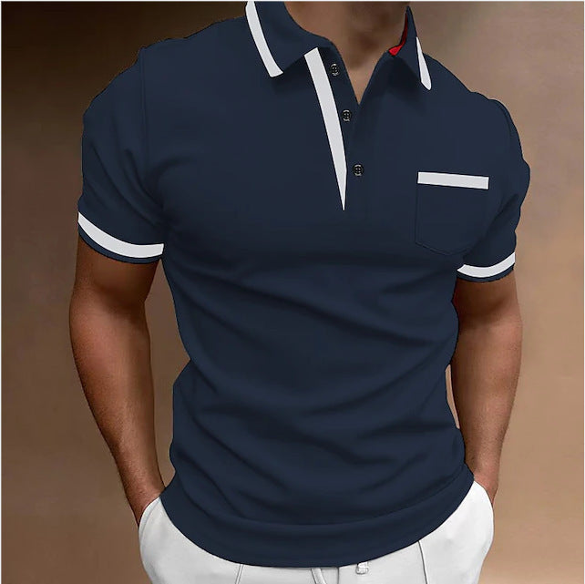 Men's Casual Slim Fit Polo Shirt Classic Short Sleeve Top for Leisure and Everyday Wear