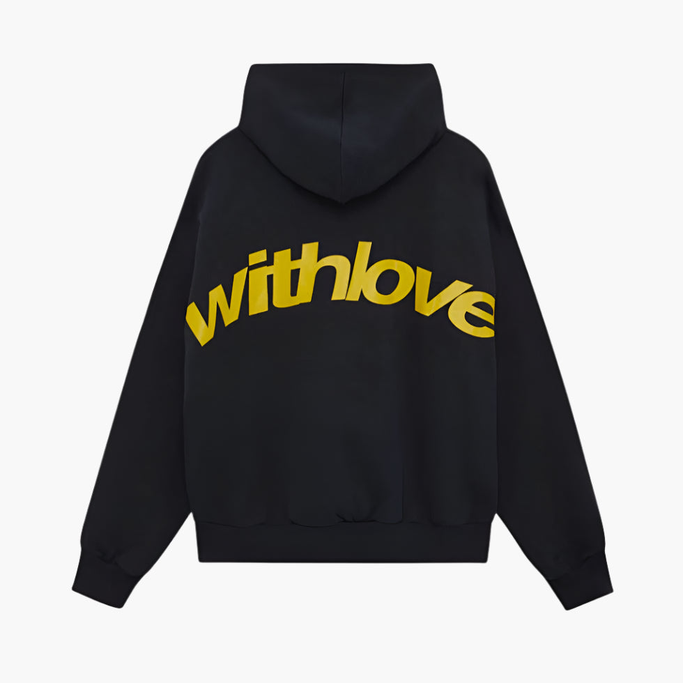 Women's Urban Oversized Hoodie with 'Withlove' Print – Streetwear Style for Winter