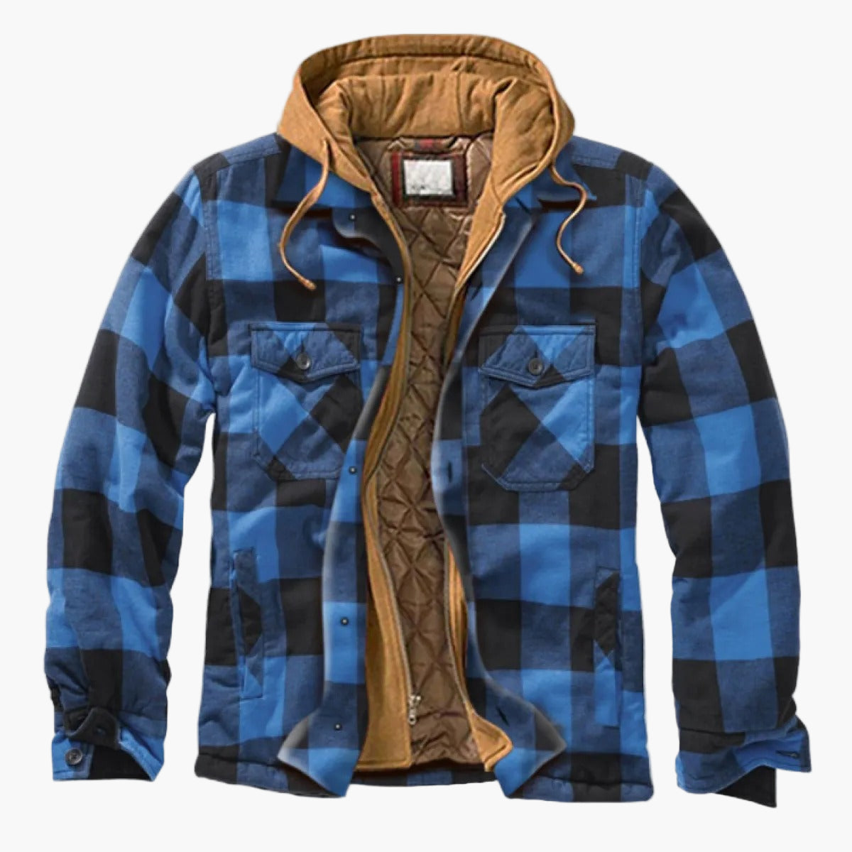 Men's Urban Plaid Hooded Quilted Shirt Jacket – Casual Fall & Winter Outerwear