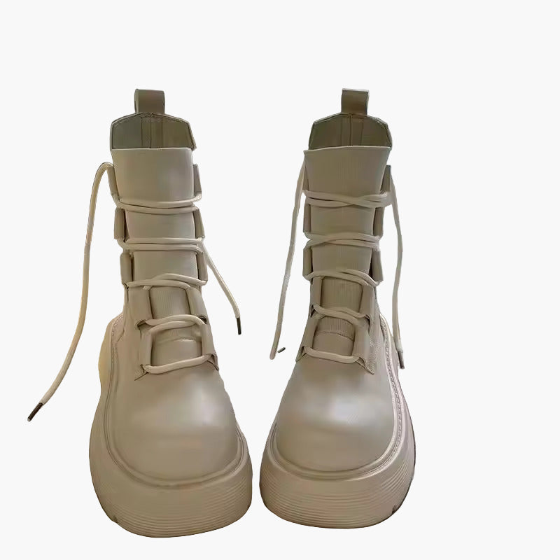 Women's Platform Lace-Up High Top Sneakers Fashion Casual Shoes