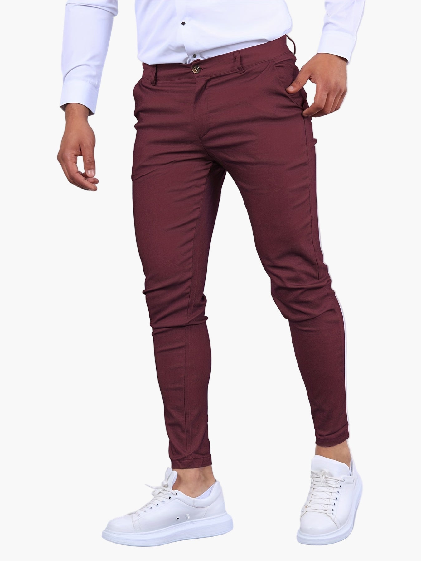 Men's Skinny-Fit Chino Pants Modern Tailored Style for Casual and Semi-Formal Wear
