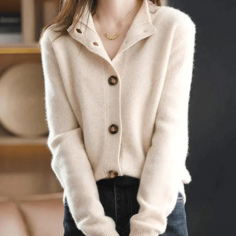 Women's Cozy Button-Up Cardigan Sweater for Fall and Winter
