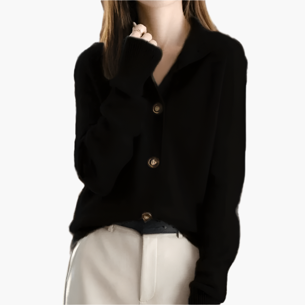 Women's Classic Button-Up Cardigan Sweater – Elegant Everyday Layering Knitwear