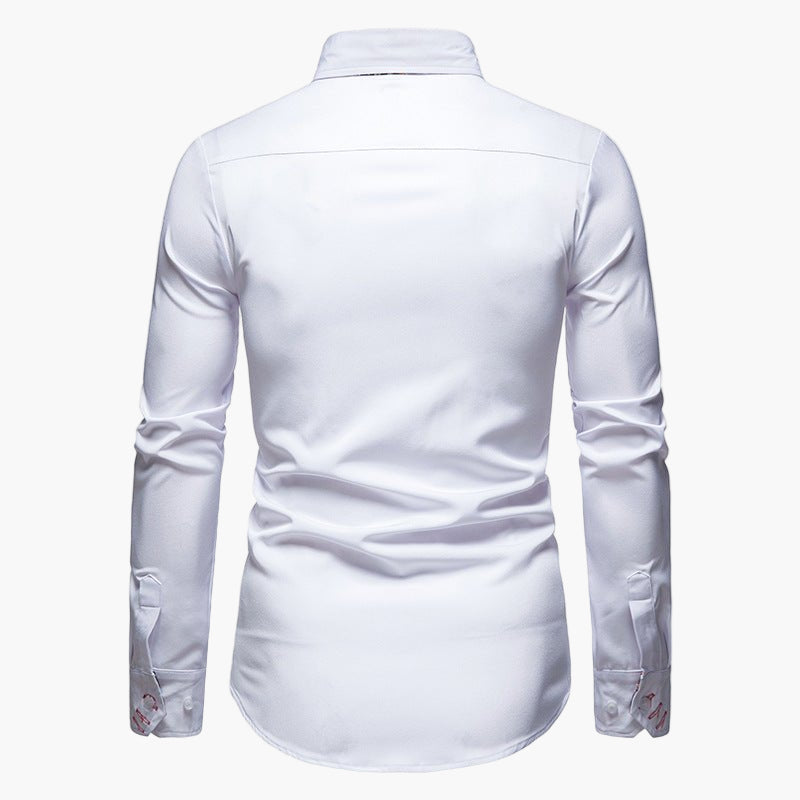 Men's Classic Modern Long Sleeve Shirt for Versatile Sophisticated Style