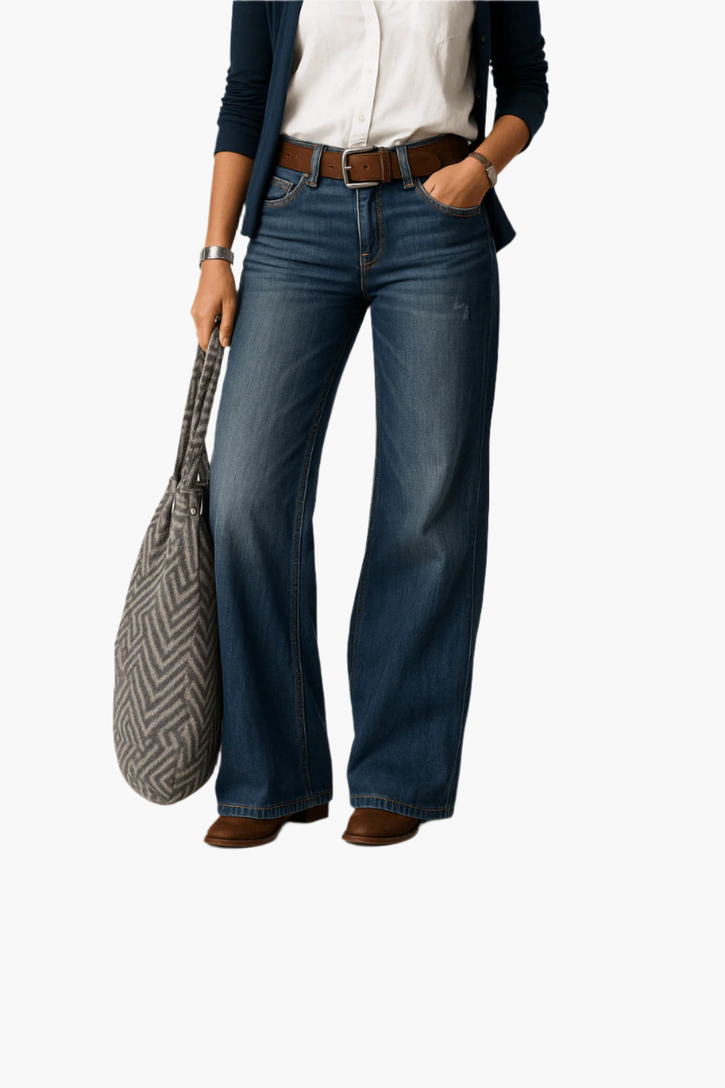 Women's Wide Leg Denim Jeans Casual Relaxed Fit