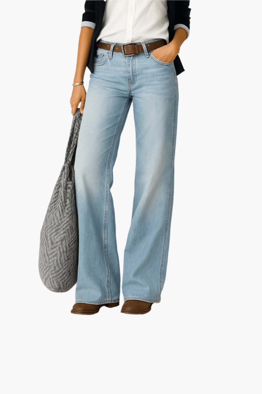 Women's Wide Leg Denim Jeans Casual Relaxed Fit