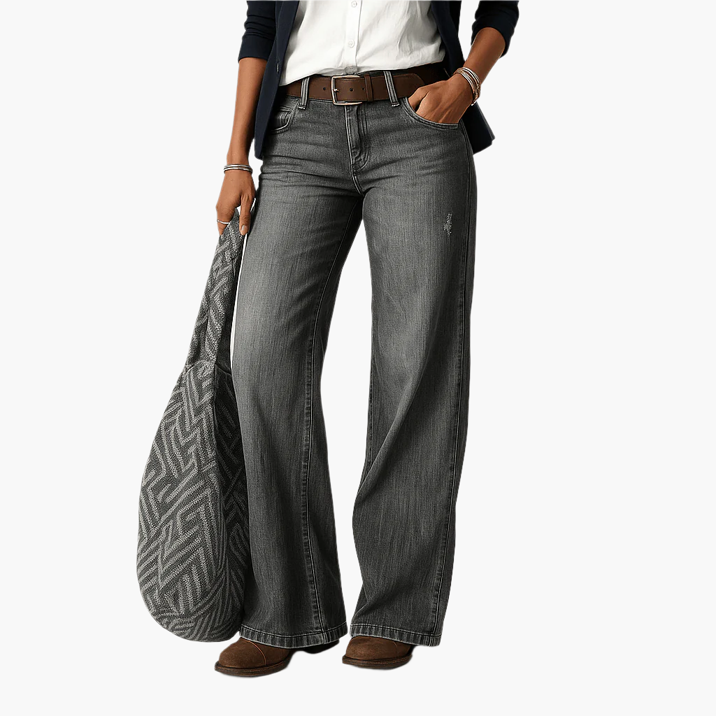 Women's Wide Leg Denim Jeans Casual Relaxed Fit