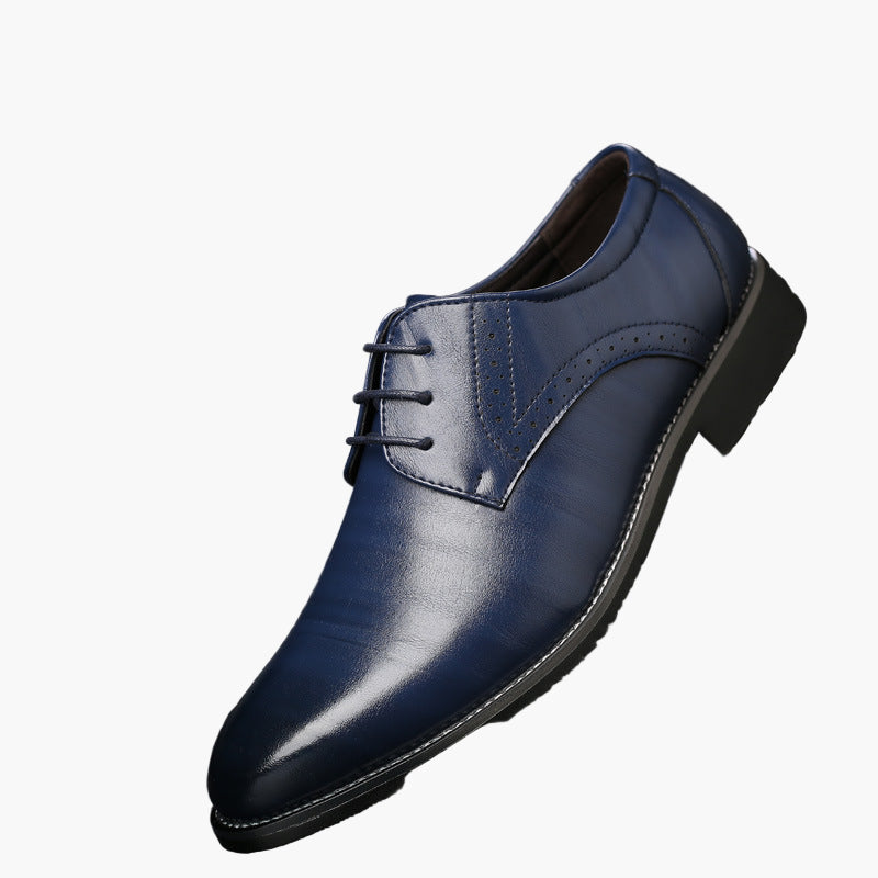 Men's Classic Derby Dress Shoes with Brogue Detailing – Formal and Casual Comfort