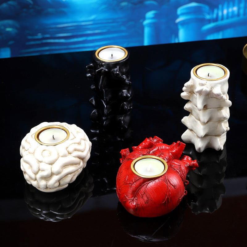 Halloween Gothic Anatomy Candle Holders – Spooky Decor for Parties & Haunted Houses
