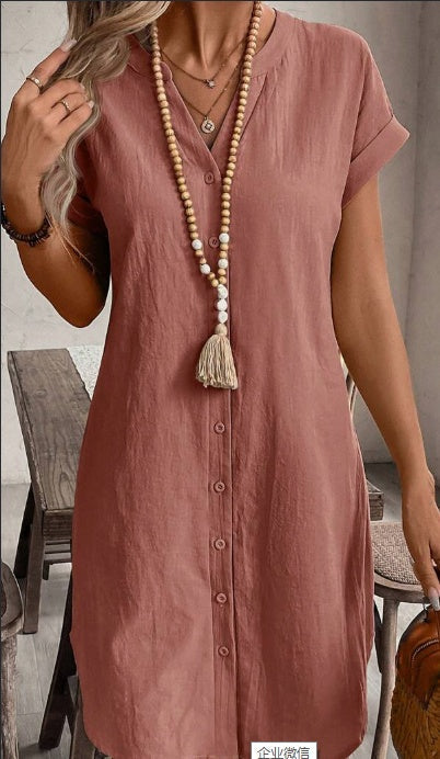Miranda – Elegant Batwing Sleeve Shirt Dress