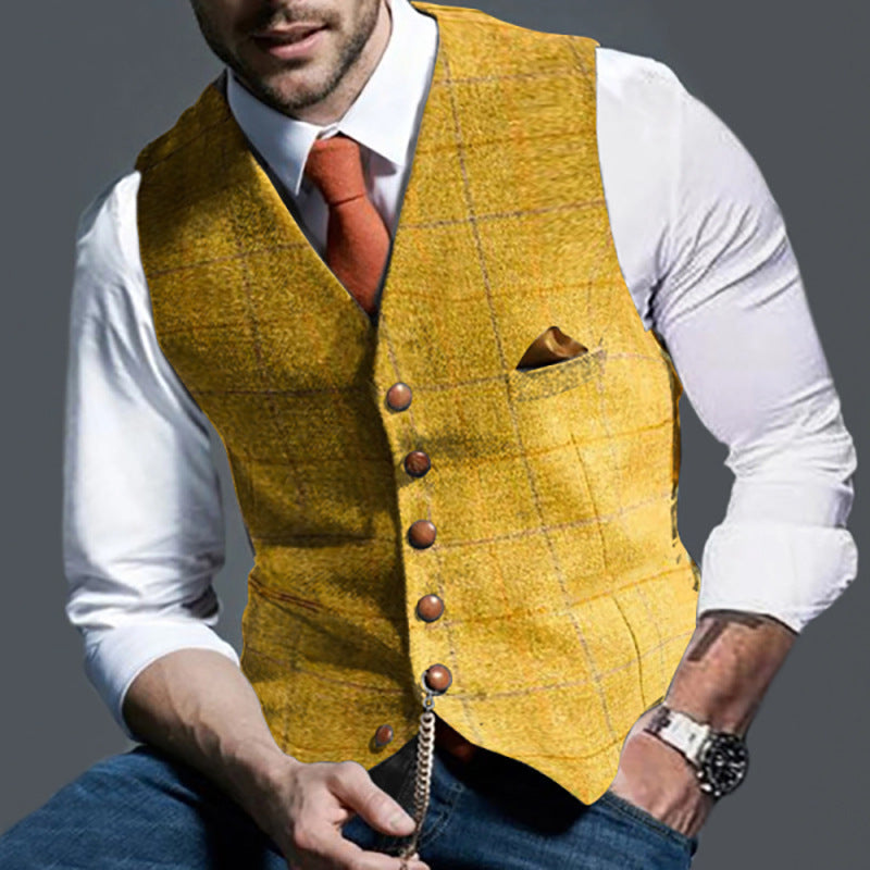 Shane – Casual Lapel Plaid Slim Fit Vest