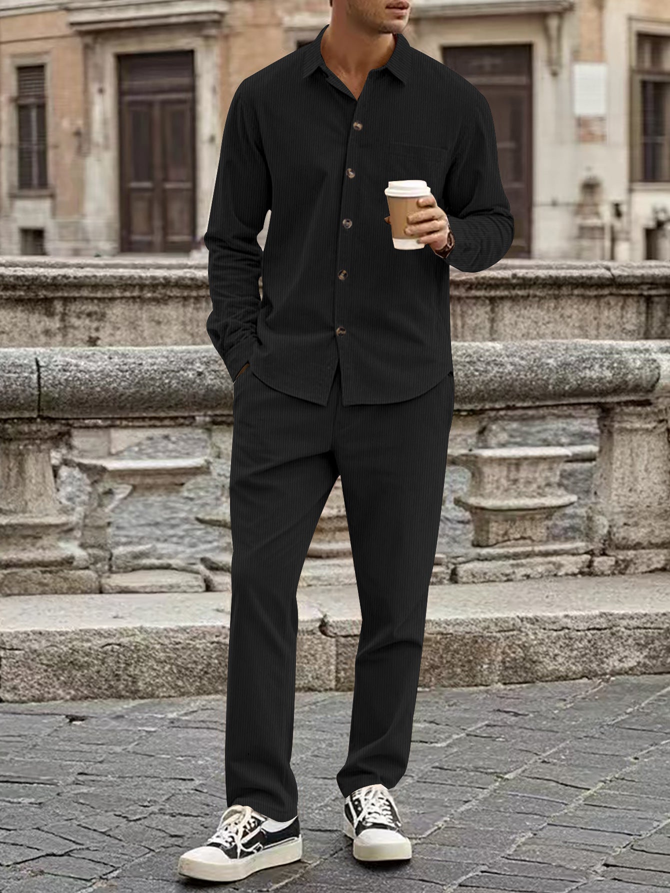 Kirk – Casual Sports Cardigan Trousers Set