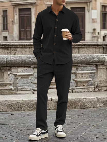 Kirk – Casual Sports Cardigan Trousers Set