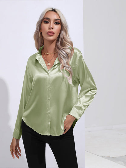Harriet – Elegant Women's Satin Shirt