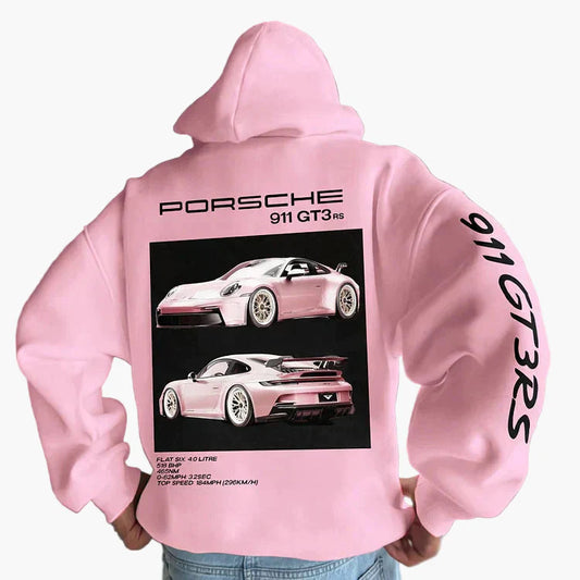 Unisex Porsche 911 GT3 RS Racing Graphic Hoodie – Sporty Pullover for Car Enthusiasts