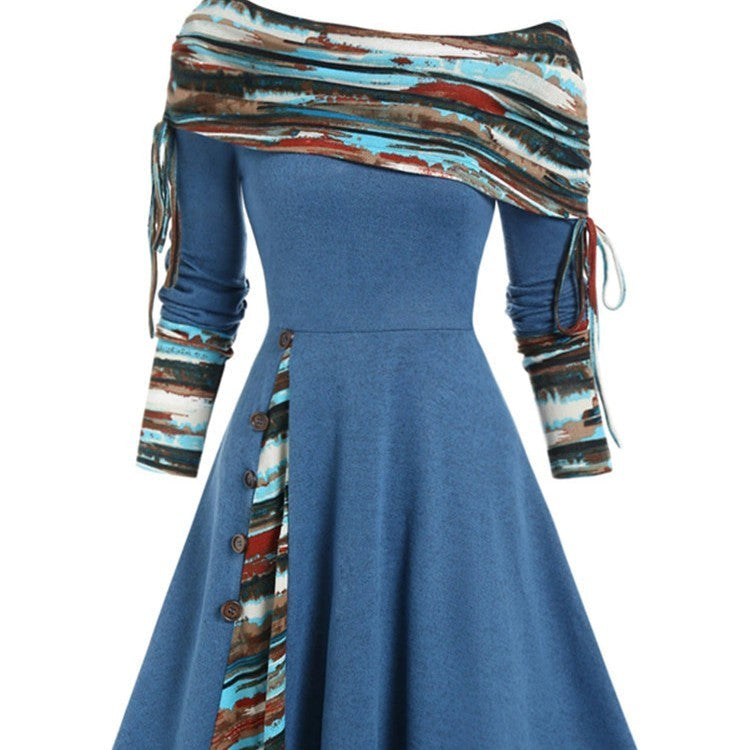 Zoe – Elegant One-Shoulder Swing Dress