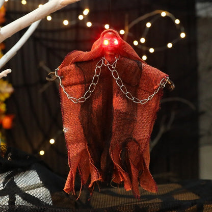Halloween Hanging Ghost Chain Decorations with Light-Up Eyes – Spooky Party Prop for Indoor & Outdoor Decor