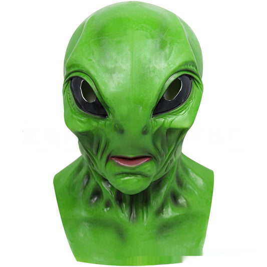 Halloween Green Alien Latex Mask for Adults – Sci-Fi Costume Accessory