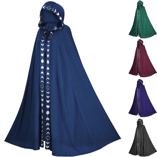 Halloween Unisex Wizard Hooded Cloak Cape Costume for Adults