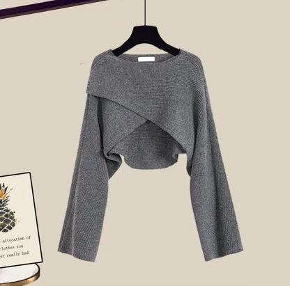 Women's 3-Piece Casual Long Sleeve Set – Relaxed Fit Loungewear Outfit for Home or Outings